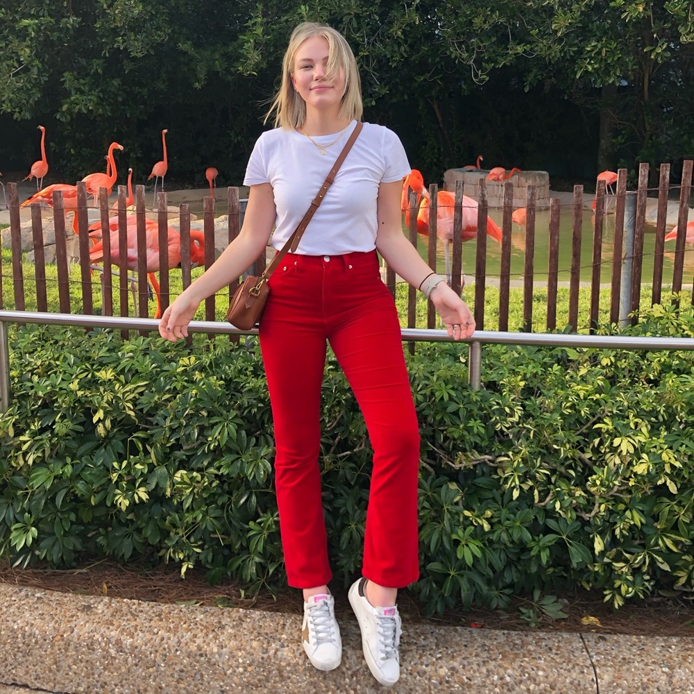 Re/Done Red Velvet Jeans